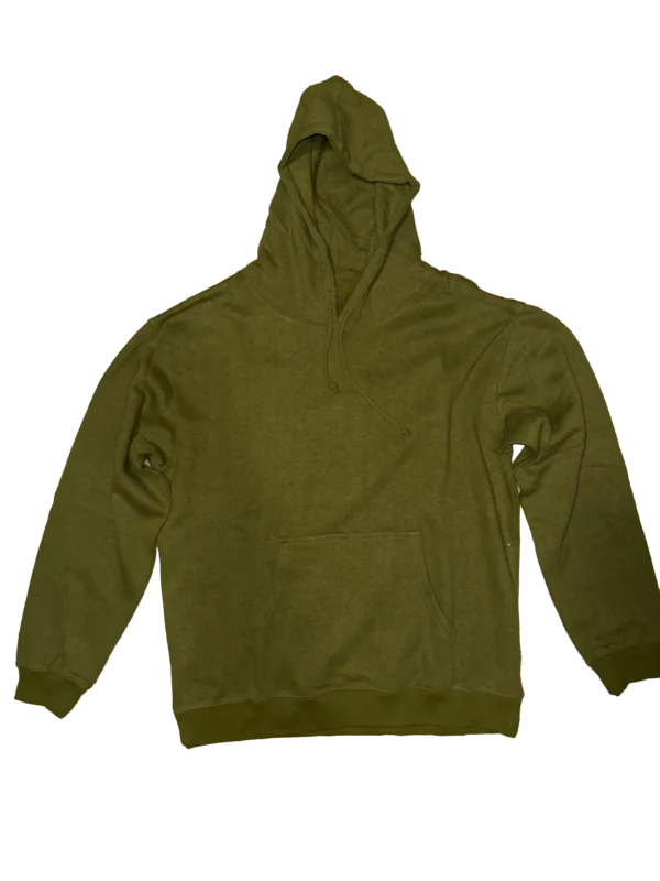 Front view of men’s eco-friendly hemp hoodie in classic design.
